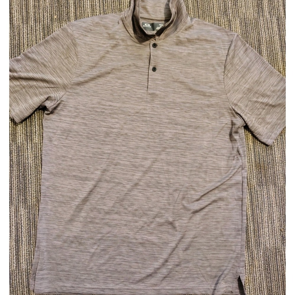 OAKLEY HYDROLIX Regular Fit Short Sleeve Golf Polo Shirt Gray Mens MEDIUM EUC